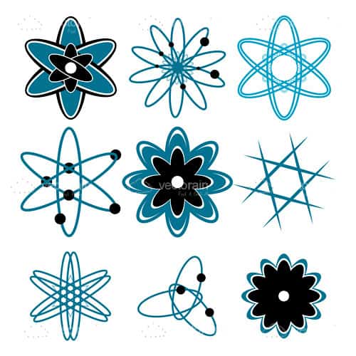 Various Illustrated Atoms Icon 9 Pack
